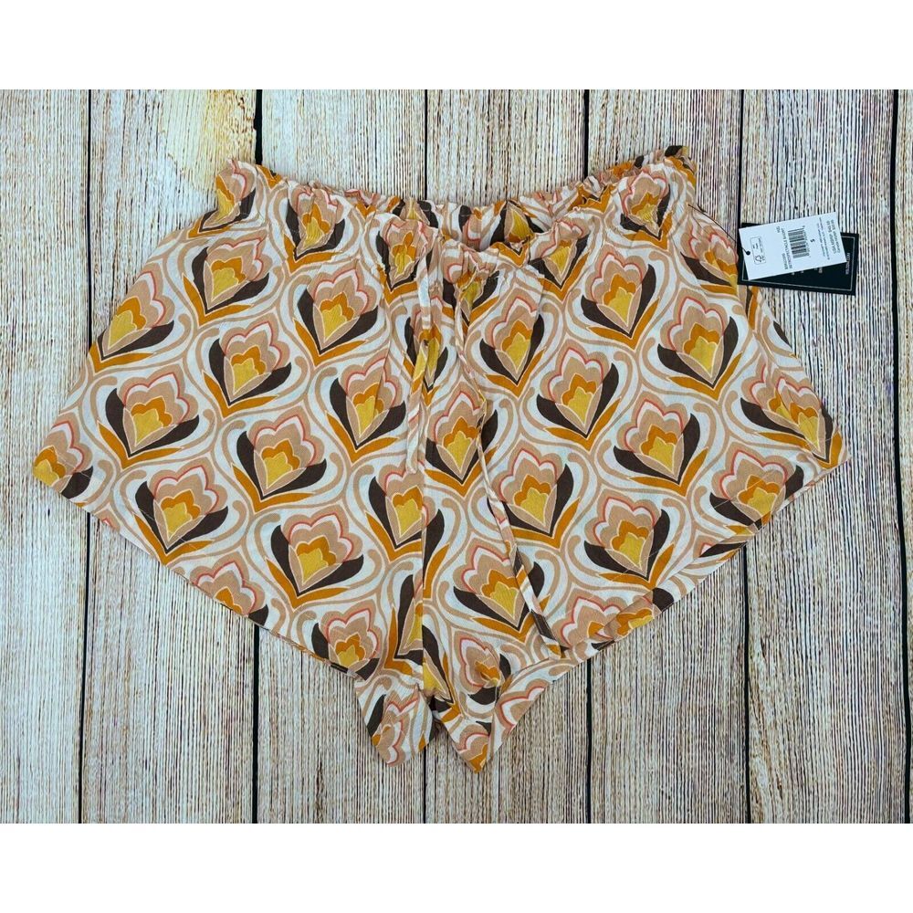 Volcom Women's Retrospectacle Shorts Size Small‎ Hazelnut Elastic Waist NWT
